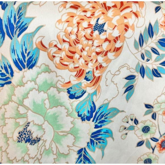 Romeo & Juliet Couture Sheer floral medium blouse chrysanthemum print top - Picture 5 of 8